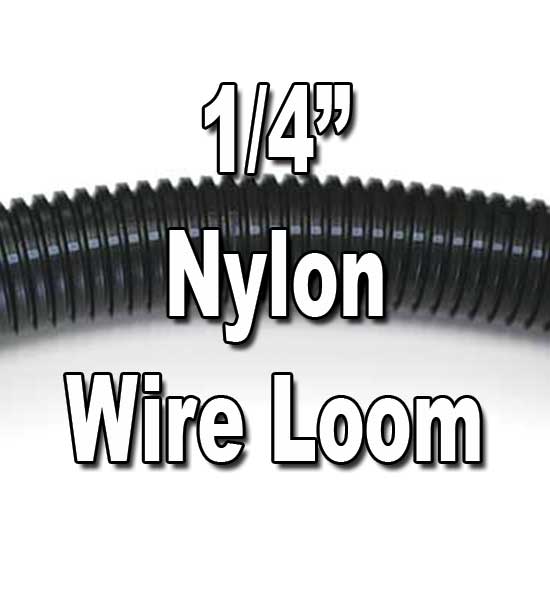 3/8"x 25' Nylon High Temperature Grey Stripe Wire loom split convoluted tubing