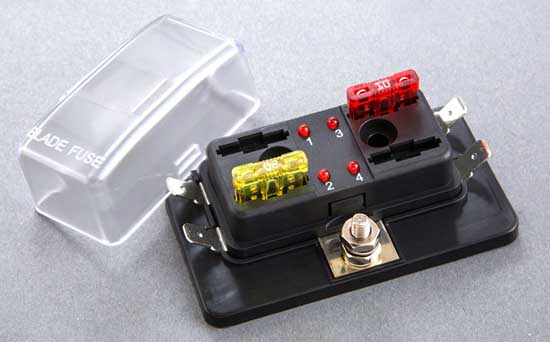 2451F - 4 Position ATC/ATO Fuse Block with LED Indicator Light 2451F - 4 Position ATC/ATO Fuse Block with LED Indicator Light