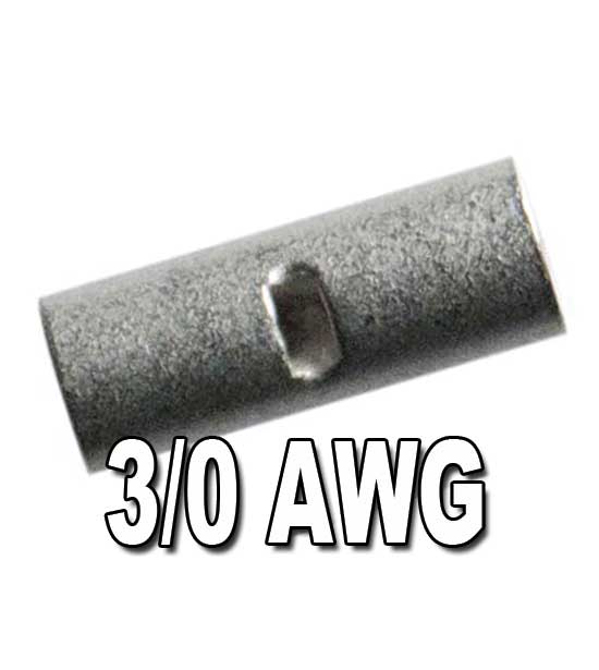 H.D. Seamless Tin-Plated Copper Butt Connectors 3/0 AWG