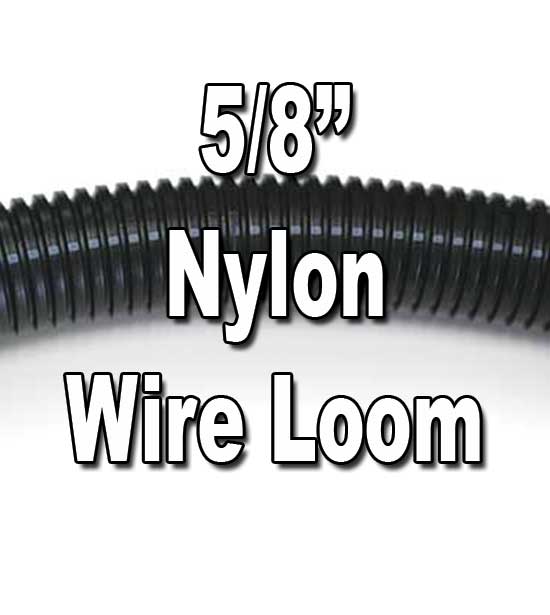 5/8" Diameter NYLON Split Wire Loom Flex-Guard Convoluted Tubing 5/8" Diameter NYLON Split Wire Loom Flex-Guard Convoluted Tubing
