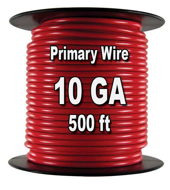 Automotive Primary Wire, 10 AWG, 500 Ft. Spool