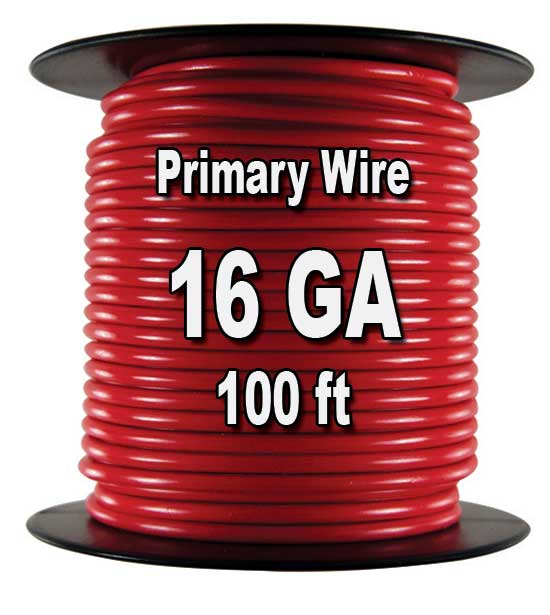 Automotive Primary Wire, 16 AWG, 100 Ft. Spool