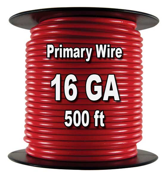 Automotive Primary Wire, 16 AWG, 500 Ft. Spool