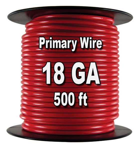 Automotive Primary Wire, 18 AWG, 500 Ft. Spool
