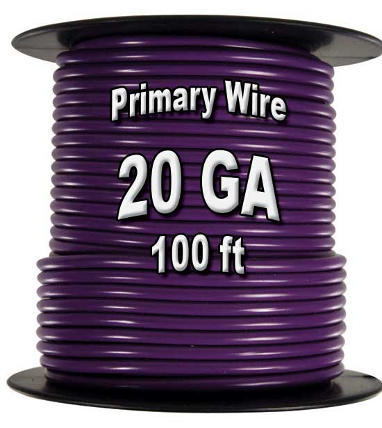 Automotive Primary Wire, 20 AWG, 100ft Spool