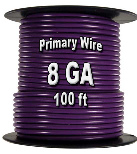 Automotive Primary Wire, 8 AWG, 100 Ft Spool