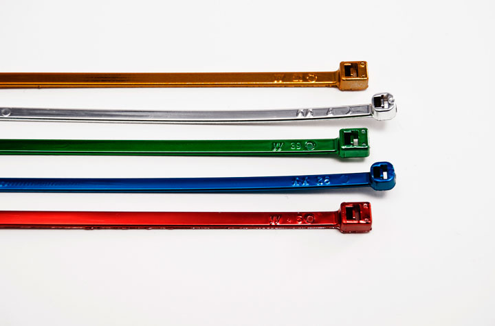 Chrome-Plated Cable Ties various colors