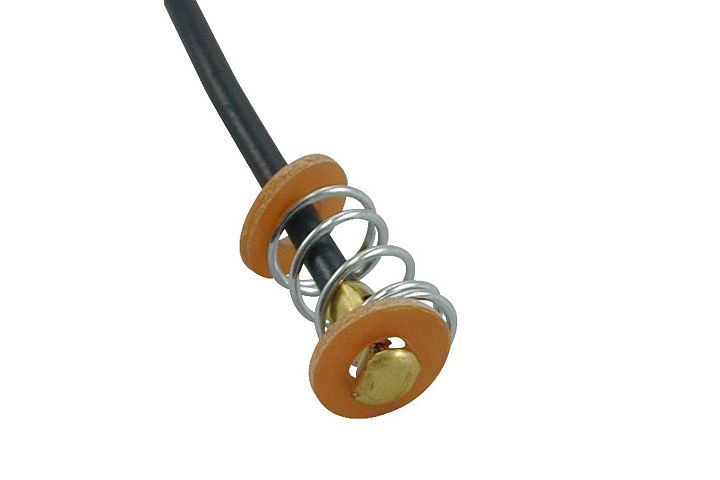 1-Wire Universal Miniature Single Contact Light Socket Base w/ Phenolic Discs & Tension Spring.