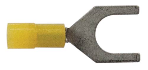 #10 Stud Size Yellow Heat Shrinkable Pack of 100 Morris Products 12266 Spade Terminal 12-10 Wire Size 