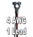 Top Post Battery Cable, 4 AWG, w/1 lead 