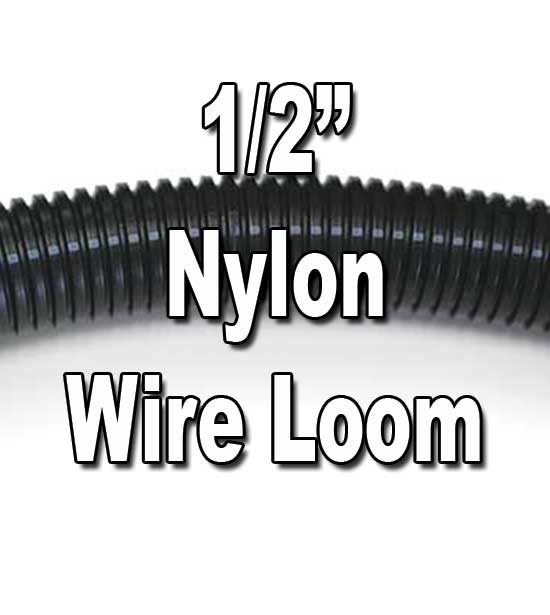 1/2" Diameter NYLON Split Wire Loom Flex-Guard Convoluted Tubing  1/2" Diameter NYLON Split Wire Loom Flex-Guard Convoluted Tubing 