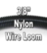 3/8" Diameter NYLON Split Wire Loom Flex-Guard Convoluted Tubing - 