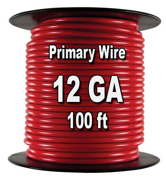 Automotive Primary Wire, 12 AWG, 100 Ft. Spool