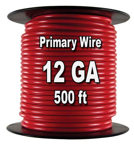 Automotive Primary Wire, 12 AWG, 500 Ft. Spool