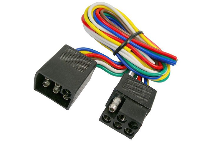 6-Way Squared Moisture Proof Female & 6-Way Squared Moisture Proof Male Trailer Connectors with Polarized Plugs.