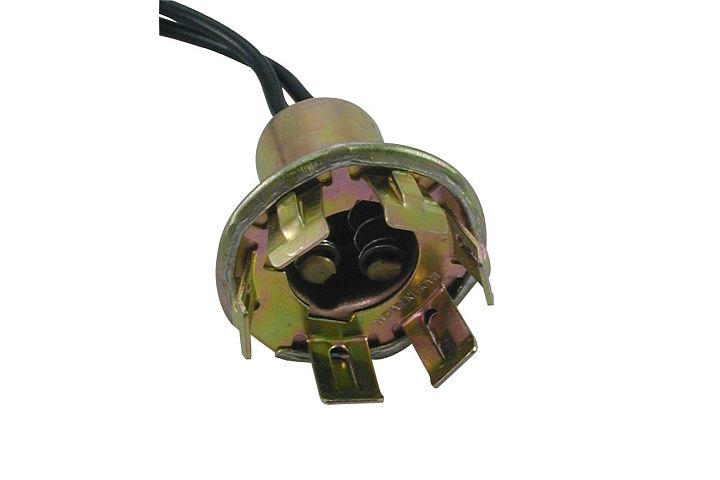 2-Wire Ford, GM & Chrysler Double Contact Park, Stop, Tail & Turn ‘Snap-In’ Light Socket w/ Ground Tab.