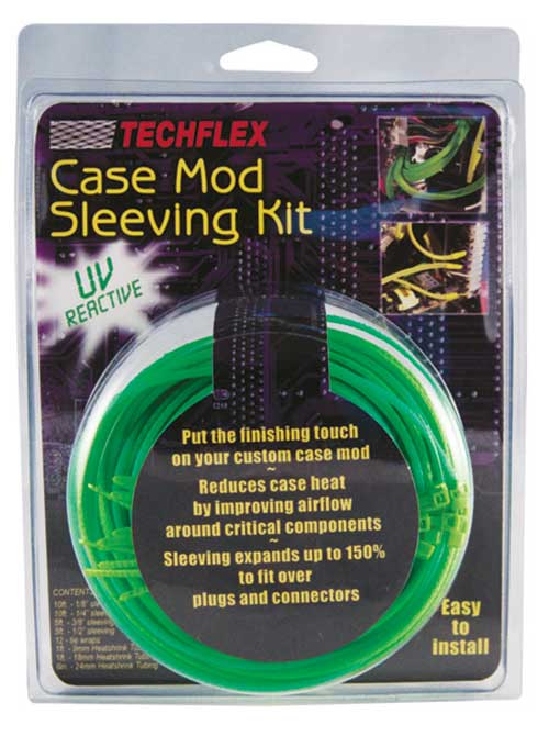 CMKN5 (CMK0.00NG) Neon Green - Case Mod® Kit - 19 Pcs. • UV Reactive Sleeving