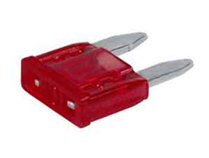 Mini Fuses gray, purple, orange, pink, brown, red, blue, yellow, clear, and green. 