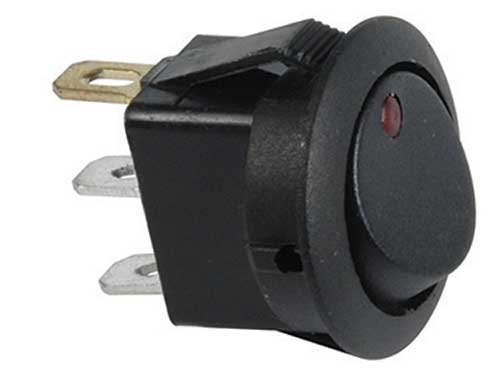 16 AMP @ 12 Volt LED Illuminated On/Off Round Rocker Switches